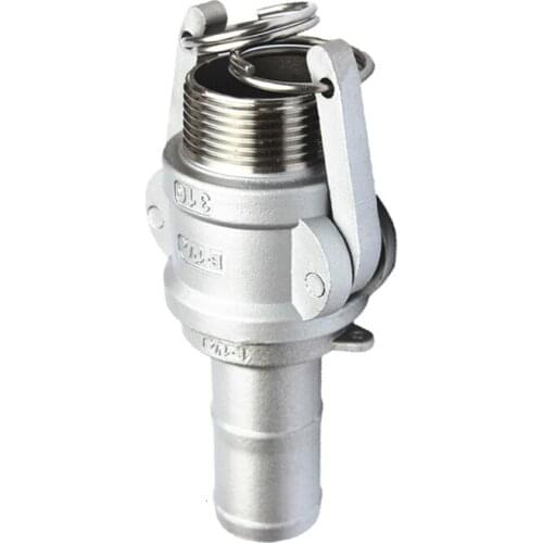 1/2" 3/4" 1" 1-1/4" 1-1/2" Hose Barb To BSPT Male Thread 304 Stainless Steel B + E Type Camlock Cam Lock Fitting Pump Adapter