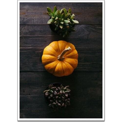 Modern Canvas Poster Flowers Pumpkin Creation Wall Art Painting Nordic Posters and Prints Wall Pictures for Home Decor No Frame