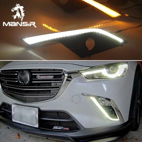 LED Daytime Running Lights Daylights Car DRL For Mazda CX-3 CX3 2015 2016 2017 2018 2019 Sequential turn signal Auto Fog lamp