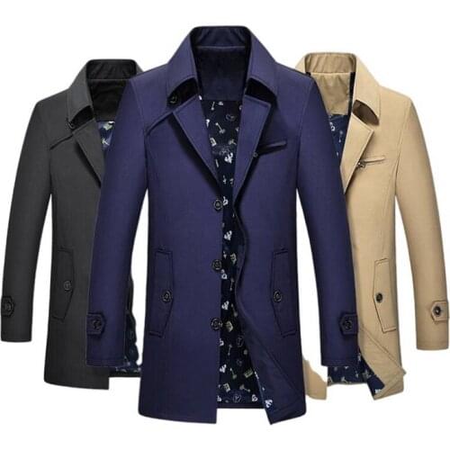 Trench Coat For Men Uniform Jacket Men Winter Coat Windbreakers Single Breasted Brand Jacket Men Winter Cloak Trenchcoat