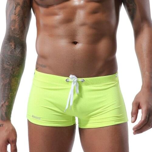 8 Color Solid Swimwear Men Brief Sexy Swimsuit Waterproof Swimming Trunks Bathing Swim Boxers Beach Shorts Sunga Bikini Gay 285