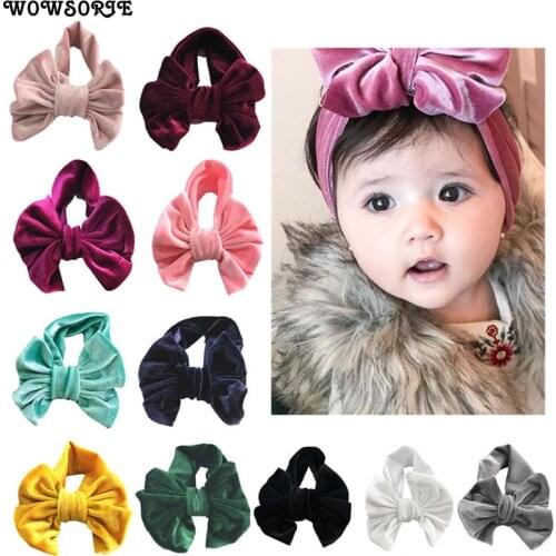 Wowsorie Elastic Flower Headband Children Hair Accessories Bowknot Hair Band On Sale Baby Girl Boy Headwear 060