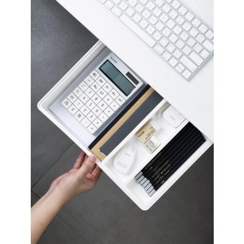 Drawer type under desk storage box cosmetic stationery storage cabinet no punching hidden storage box