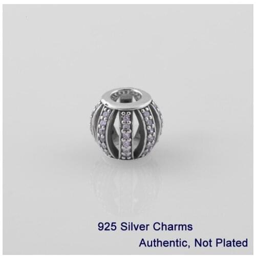 CKK 925 Sterling Silver Jewelry Threaded Charms christmas Pink Crystal Ball Beads Compatible with Fandola Bracelets