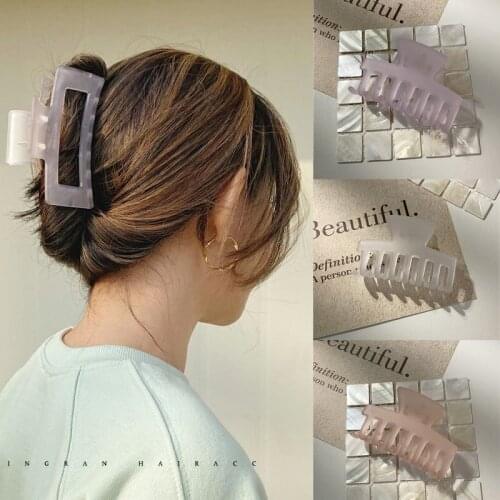 MueRaa Transparent Scrub Fashion Women GIrls Hair Claws Hair Clips Korean Style Solid Color Hair Accessories Headwear Hairpins
