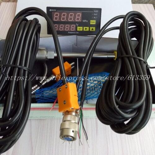 ZHYQ PT124G-123T Melt Pressure Transducer 6 Pins 50Mpa Output 3.33 mV/V With Pressure and Temperature indicator N60/N50/N10