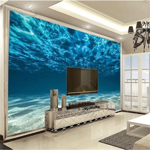 3d Home Wallpaper Graceful Blue Underwater World Living Room Bedroom Background Wall Decoration Mural Wallpaper