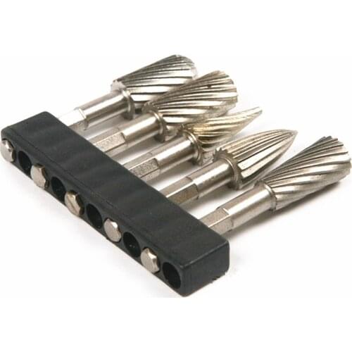 1/4" (6.35mm) Carbide Burrs Rotary File 5pcs Rotary Rasp Cutter Files