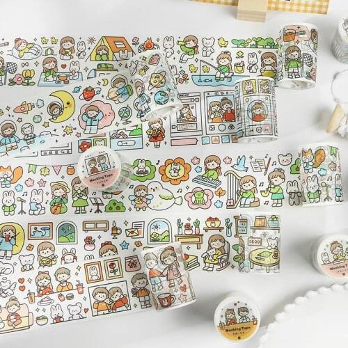 6cm Wide with You Series Washi Tape Decorative Cute Girl Adhesive Tape DIY Scrapbooking Sticker Label