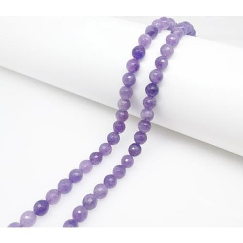 8mm10mm Natural Gem Round Cut Purple Jade Quartz Natural Stone Beads Bracelet Jewelry Making DIY Wealth Healthy Purify Gift Luck