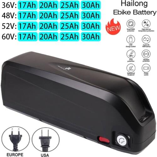 Electric Bicycle Battery,36V,Hailong Original Battery,Maximum Bms,18650,BBS02,BBS03,BBSHD,48V,20ah,52V,350W,500W,750W,1000W
