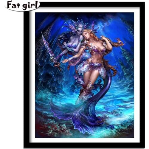 Diy 5D Diamond Mosaic"Fantasy Mermaid"Diamond Painting Cross Stitch Anime Sexy Woman Embroidery Full Round Drill Portrait Gift