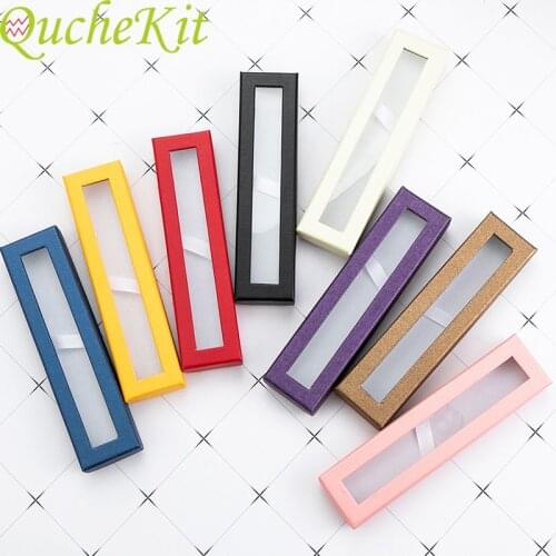 10pcs Paper Pen Box Black Transparent Window Gift Pen Box Paper Packaging Gift Boxes Birthday Party Gift Pen Wrapping Supplies