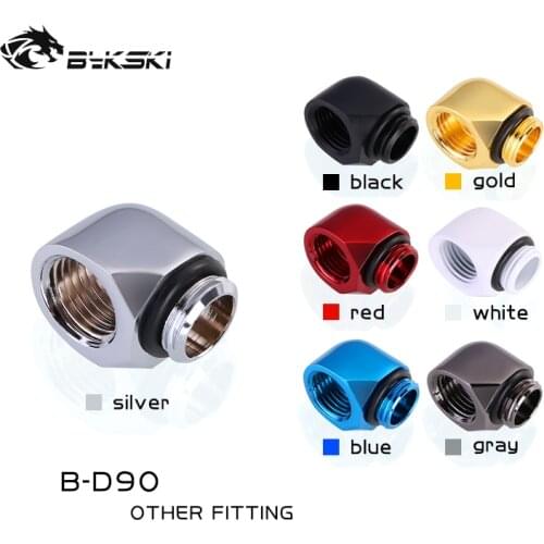Bykski B-D90 Angled 90 Degree Female to Male Adapter Fitting G1/4 Tubing Elbow 2F Muti Colors For Radiator Water Cooling