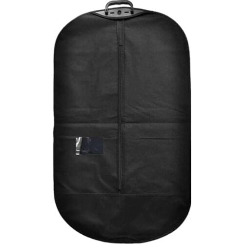 Black Dust Cover with Zipper for Travel Business Mens Garment Clothes Suit Storage Protection Foldable 100*60cm FC68