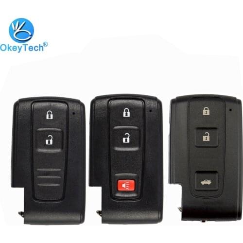 OkeyTech 2/2+1 Button Smart Key Shell Fob Cover Case for Toyota Prius Corolla Chr Yaris Rav4 Auris wth Insert TOY43/TOY48 Blade