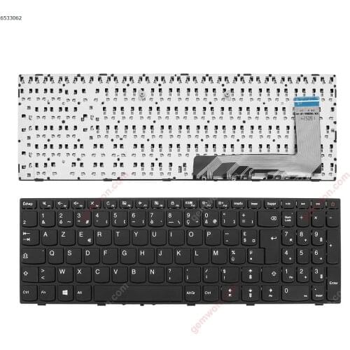 French AZERTY New Replacement Keyboard for Lenovo IdeaPad 110-15ISK 110-17ACL 110-17IKB 110-17ISK Laptop Black with Frame