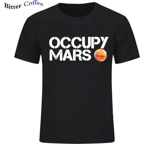NEW Mens Space X T Shirt Tesla Tees Casual Top Design Occupy Mars 100% Cotton Tee SHIRT Spacex Graphic Tees Men T-shirt