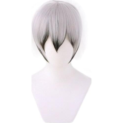 Haikyuu!! Inarizaki Kita Shinsuke Gray Black Short Wig Cosplay Costume Heat Resistant Synthetic Hair Haikiyu Men Women Wigs