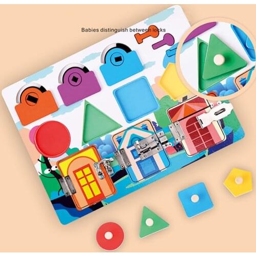 Baby Montessori Toy Train Ability Shape Matching Lock Cognition Cube Toys Early Educational Sensory Teaching Toy Accessories