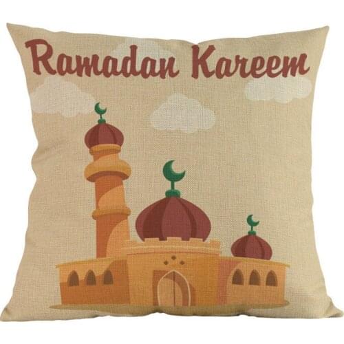 Islamic Muslim Ramadan Kareem Mandala Mosque Pattern Throw Pillow Case Eid al Fitr Festival Sofa Decorative Cushion Cover 45x45