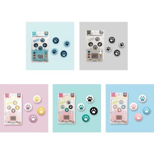 Bevigac 4PCS Thumbstick Caps Cute Cartoon Cat-paw Style Soft Silicone Thumbstick Joystick Caps Grips Covers for Nintendo Switch