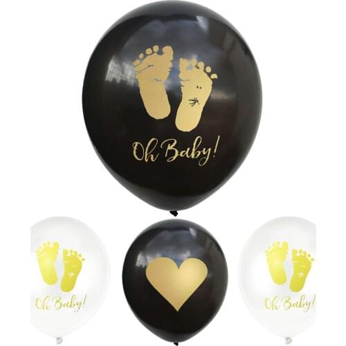 20pcs 12inch Cute OH Baby Footprint Heart Round Latex Balloon Baby Shower Gender Reveal Birthday Party Home Garden Decor Ballons