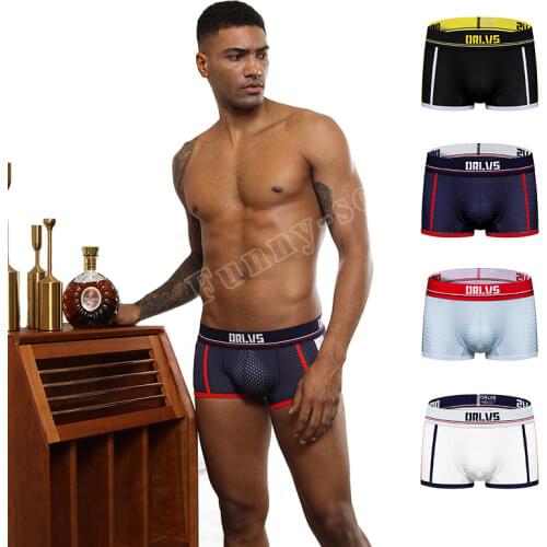 ORLVS Brand male underwear men boxer cueca tanga quick dry male pants ropa interior hombre men boxer shorts calzoncillo hombre