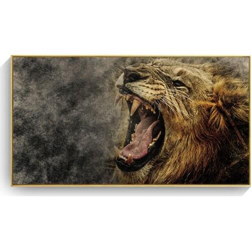 Nordic Wildlife Lion Bedside Painting Cafe Canvas Painting Decoration Poster Print Picture Wall Sticker Zoo Home Art Wall Decor