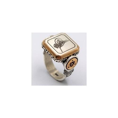 MEN 'S RING OTTOMAN TUĞRA NOSTALJİ 925 STERLING SILVER SPECIAL ACCESSORIES JEWELRY FİGÜR