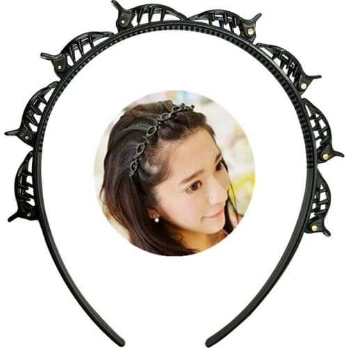 New DIY Black Brown Braider Hair Clip Burst Pin Hairdo Bring Hair Hoop Multi-storey Wisp Air Weave Head Hoop Styling Tools