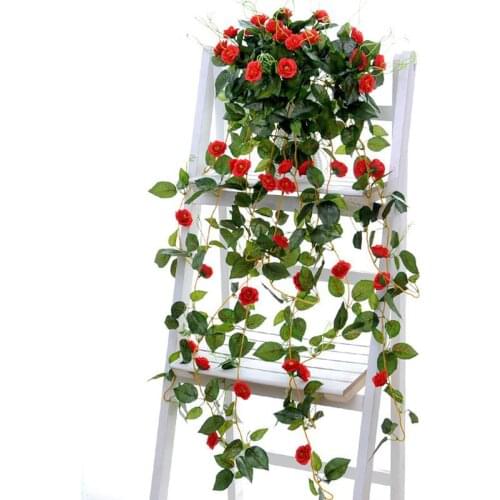New Artificial Plant Flowers Fake Rose Home Decoration Salon Accessories Party Balcony Wedding Mariage Hanging Basket Home Decor