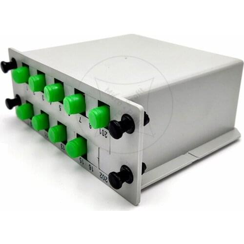 10PCS/lot FC APC 1X8 FTTH Insertion type Fiber Optic Splitter Optical Coupler FC cassette-type gpon optical splitter,Free delive