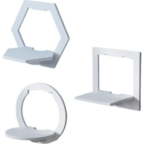 Punch Free Bedside Wall Mounted Shelf Flower Pot Holder Display Stand Round Square Storage Rack Hanging Organizer