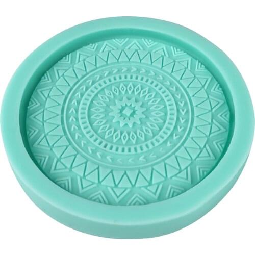 Silicone Round Coaster Mold Handmade Cup Mat Resin Casting Mold Easy To Demould DIY Mug Mat Mold Fondant Cake Decorating Tool