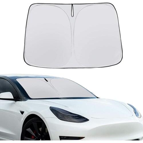 New For Tesla 3 Y Car Front Window Sunshade Sun Shade Cover Visor Parasol Coche Anti UV Foldable Windshield Sunscreen Protection