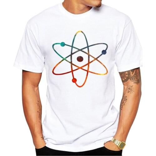 TEEHUB Hipster Men T-Shirt Short Sleeve Atom Nebula Printed Tshirts O-Neck Cool Tops Funny Tees