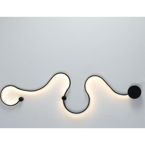 Creative Acrylic Curve Light Snake LED Lamp Nordic Led Belt Decor Wall Sconce WA111