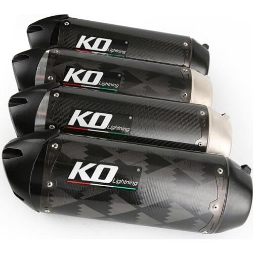 Universal 38-51mm Motorcycle Exhaust Muffler Pipe Carbon Fiber Rear Escape with Removable DB Killer Catalyst Dirt Bike Scooter