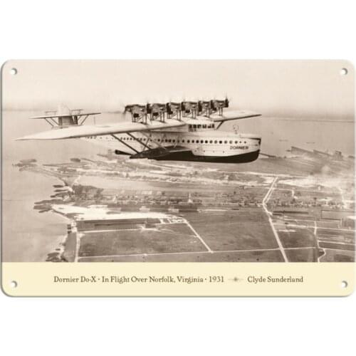 Dornier Do-X German Flying Boat - 1931 Vintage Aviation Poster Metal Tin Sign