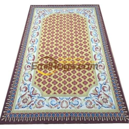 Knitting Museum French Aubusson Verdure Carpet Romantic Scene Elegant Floral Antique Handknotted Wool Aubusson Carpet