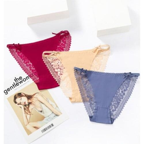 Selling ice silk no trace underwear panties female Sexy mid-waist increase code womens briefs new wholesale lady