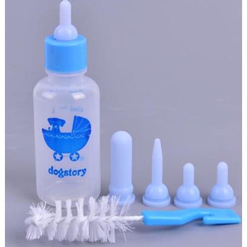 7pcs/set Pet Nurser Nursing Feeding Silicone Bottle Kits with Replacement Nipples,Milk Water Feeding For Kittens Puppy