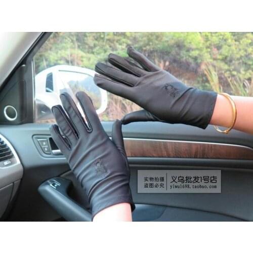1Pair Fashion Summer Womens Spandex Short Elastic Embroidered Sunscreen Gloves Female UV-Proof Sun Protection Driving Gloves