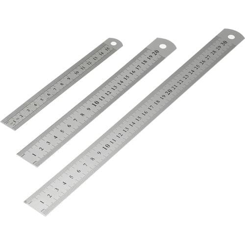 1Pcs 15cm/20cm/30cm/50cm Double Side Scale Stainless Steel Straight Ruler Measuring Tool 0.7mm/0.5mm School Office Supplies
