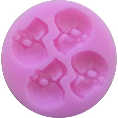 1pc 3D DIY Skull Head Silicone Theme Party Fondant Cake Chocolate Sugarcraft Mold Cutter Tools [3]
