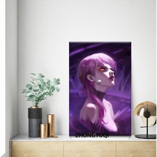 1 Piece LOL KDA Girl Picture Games Art Painting Evelynn League of Legends Poster Illustration Canvas posters for living room