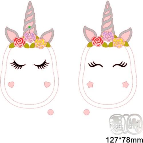 2pcs Cute Unicorn Metal Cutting Dies For DIY Scrapbook Cutting Die Paper Cards Embossed Decorative Craft Die Cut New