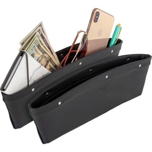 2 Set Car Seat Crevice Storage Box, 2 in 1 Car Seat Gap Organizer - Universal Fit, Storage Pockets Adjust