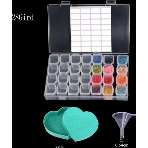 28/112 Gird Plastic Diamond Painting Accessories Container Storage Box Diamant Painting Holder Diamond Mosaic Embronience Box